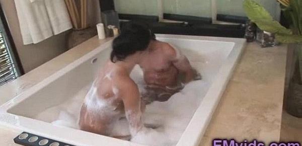  Stephanie Cane plays with cock in the bathtub